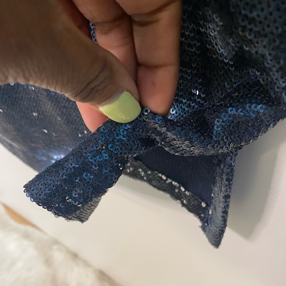 LAST CALL BEFORE DONATION: Anthropologie Moulinette Sours Navy Sequin Midi Dress - Picture 6 of 11